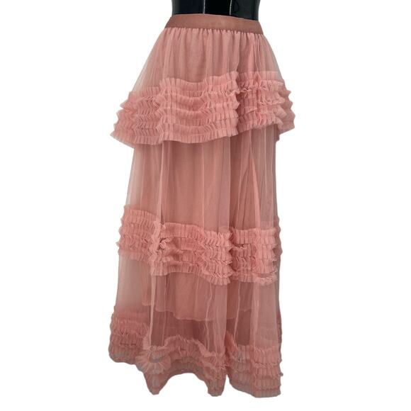 Pink Tulle Tiered Skirt Size Large - Picture 1 of 5